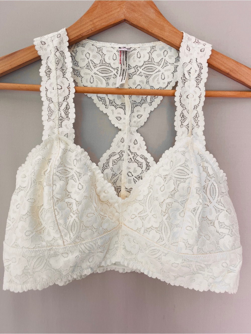Intimately Free People Lace Racerback Bralette Butter Yellow Size L Boho - Picture 1 of 6